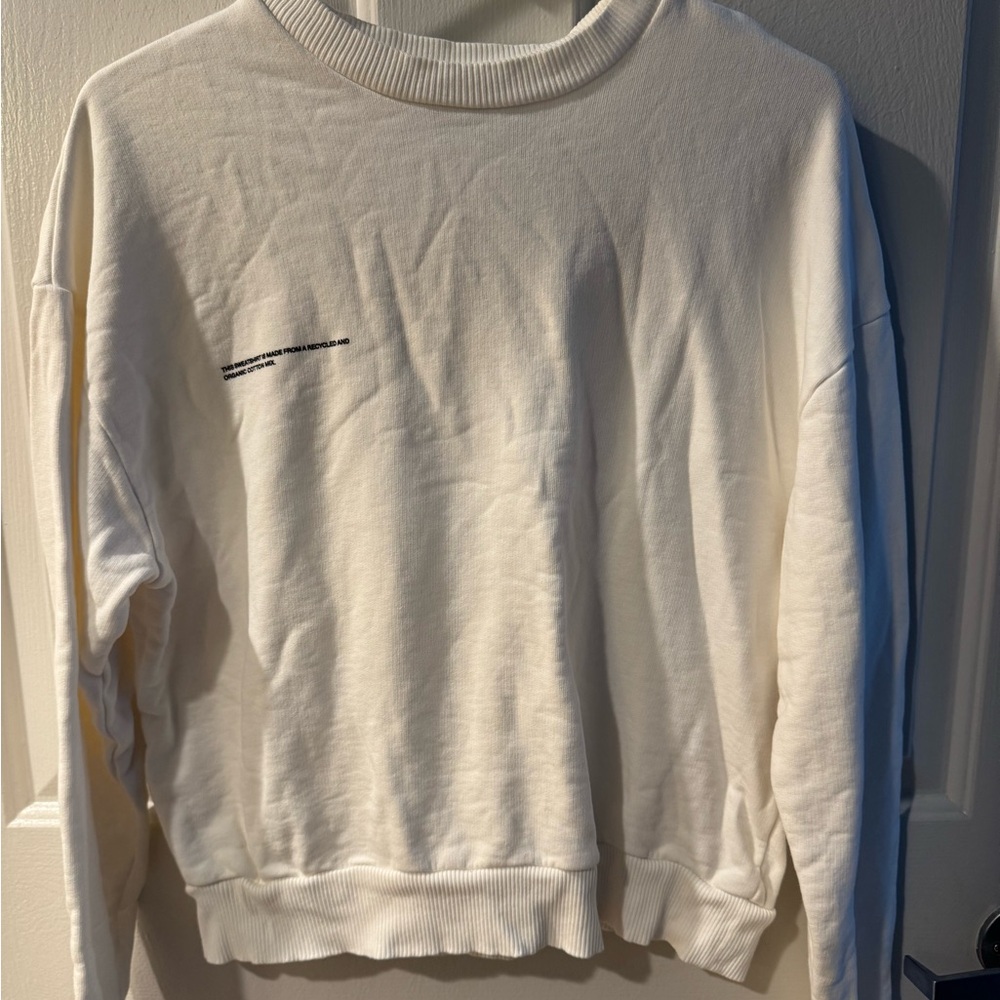 Pangaia Off-White Ribbed Collar Top